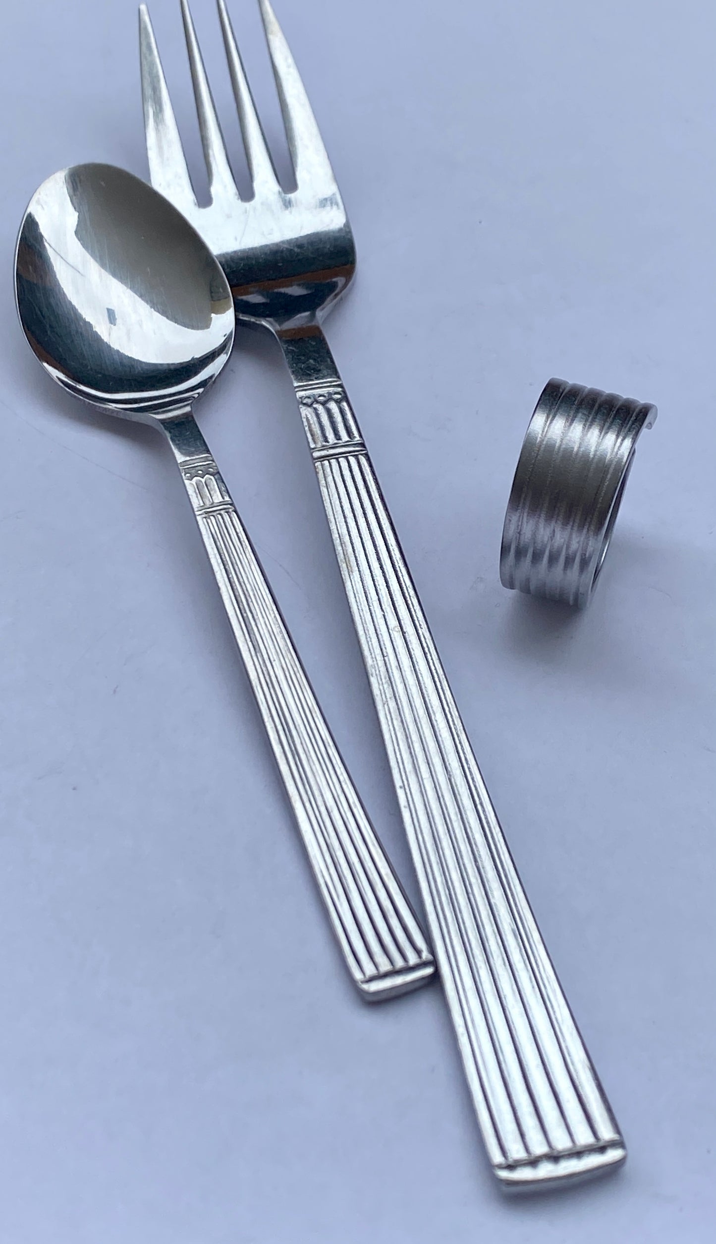 Ring *Silver Stripes* Edelstahl Besteckschmuck