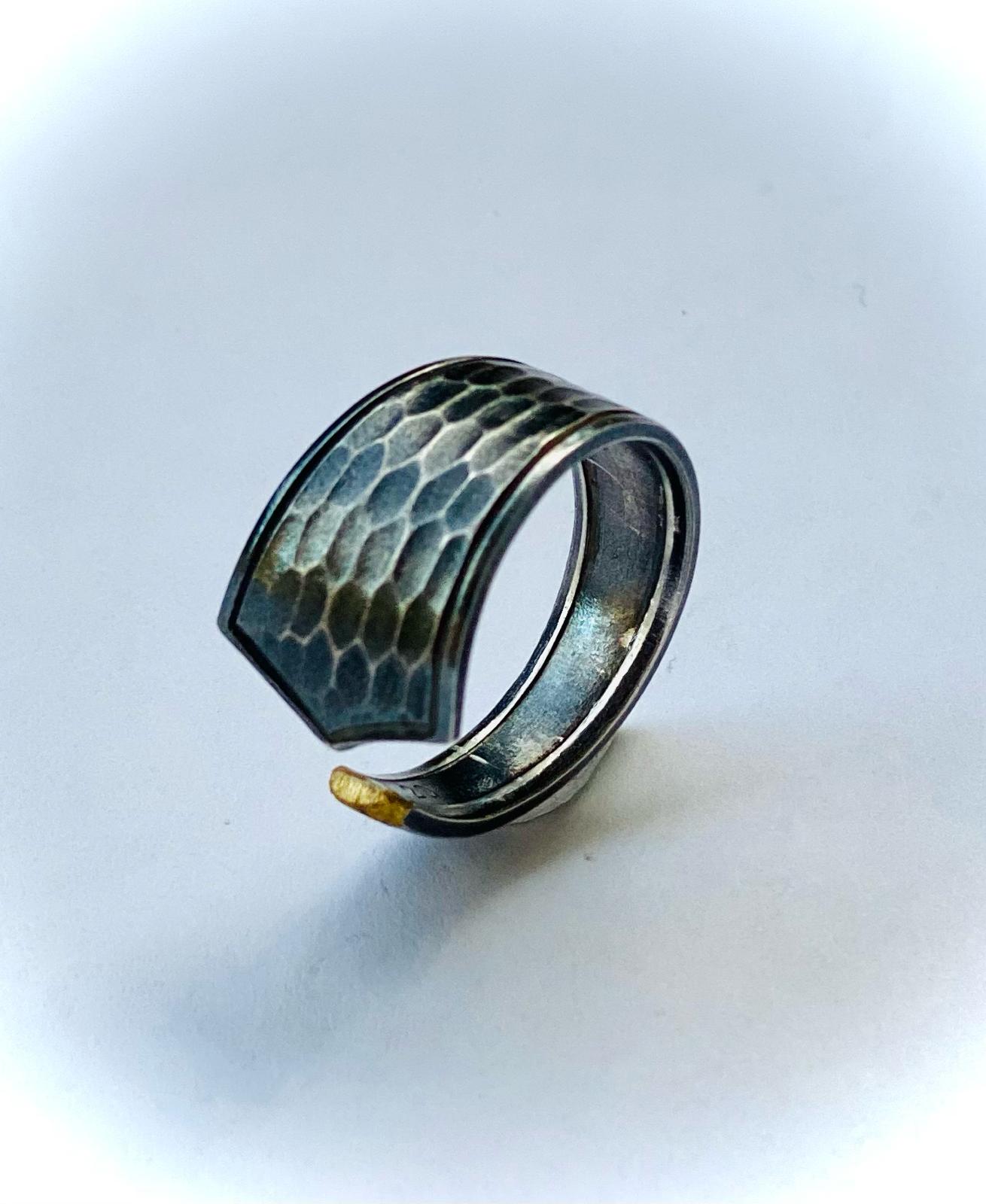 Ring „Black“ versilbert patiniert Besteckschmuck