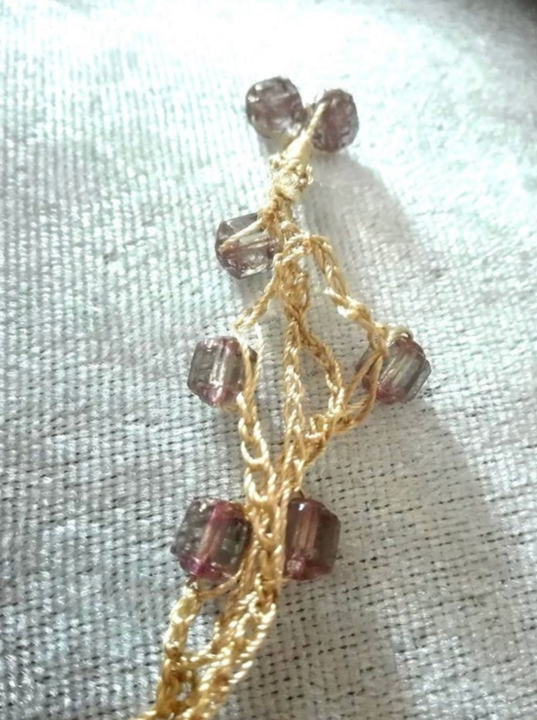 Glasperlen Armband Rosig braun