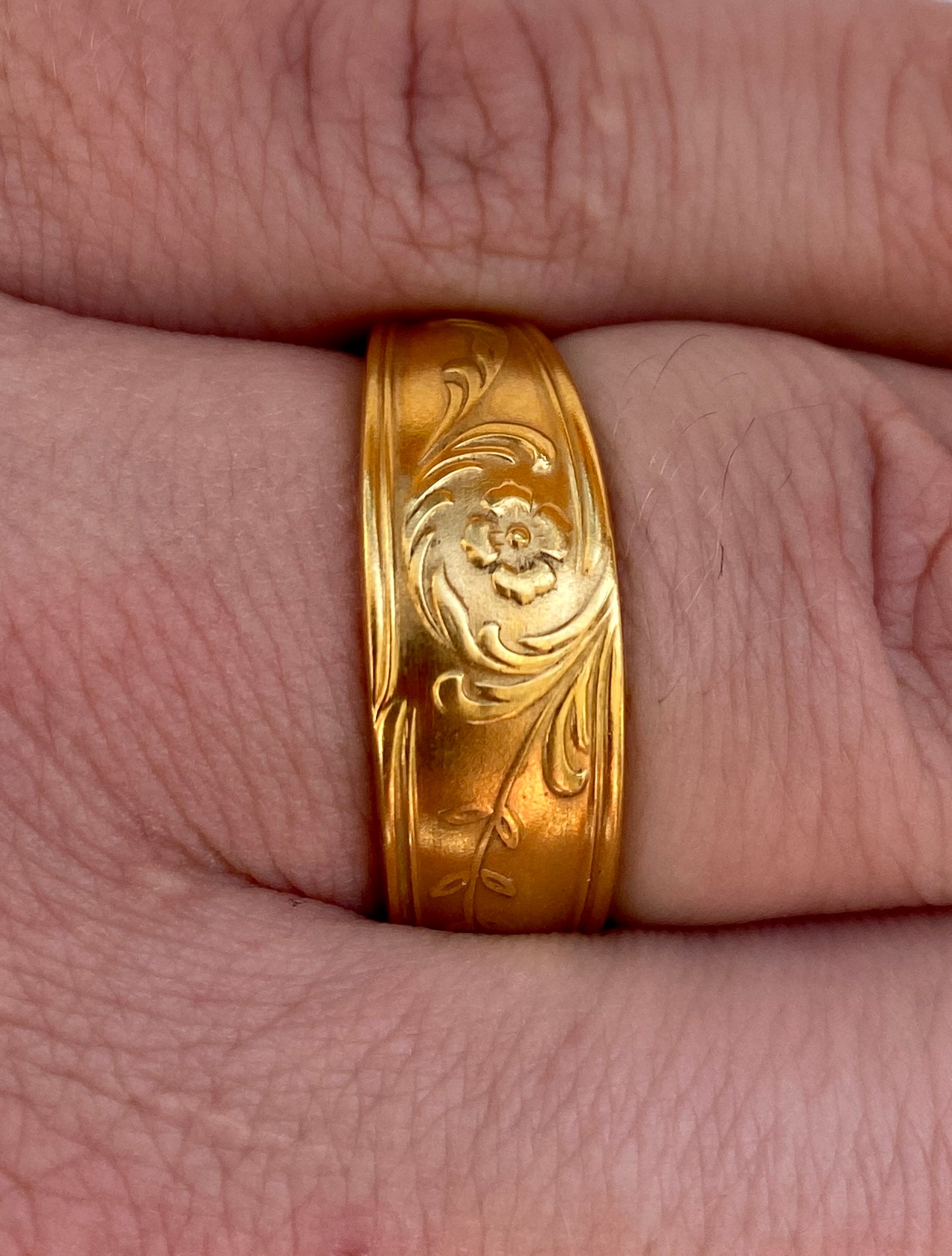 Ring *Golden Flower* Edelstahl vergoldet Besteckschmuck