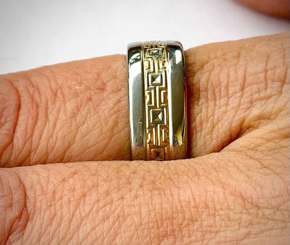 Ring „Schuppengold“ Edelstahl Besteckschmuck