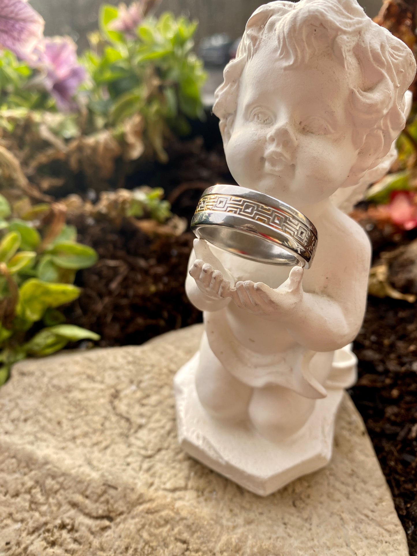 Ring „Schuppengold“ Edelstahl Besteckschmuck