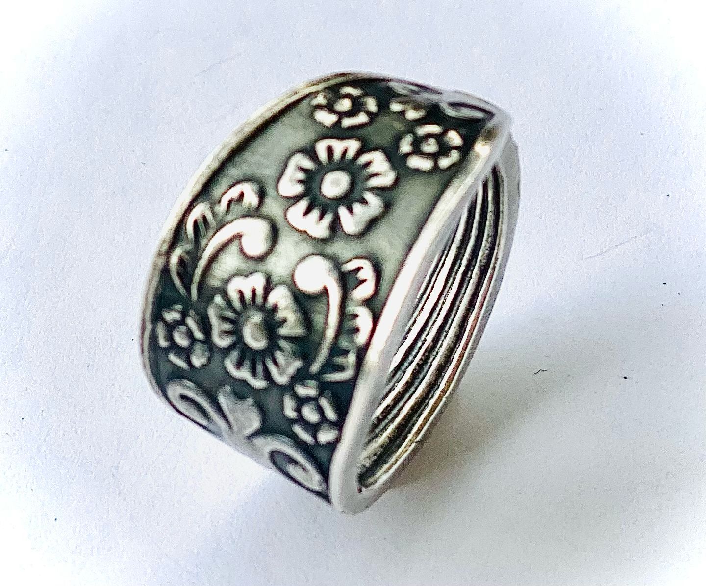Ring *Black Bouqet* Edelstahl Besteckschmuck