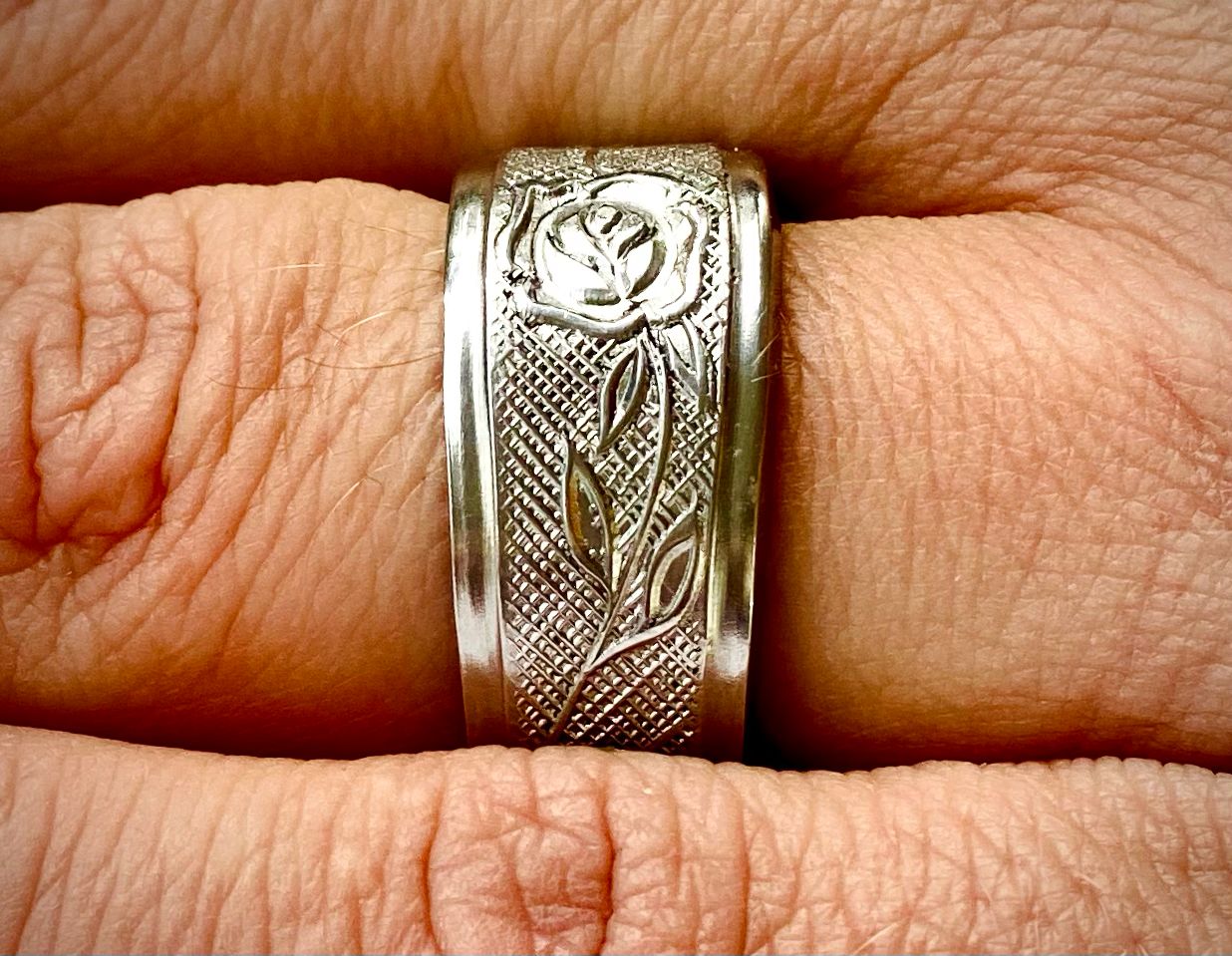 Ring *Silver Rose* Edelstahl Besteckschmuck