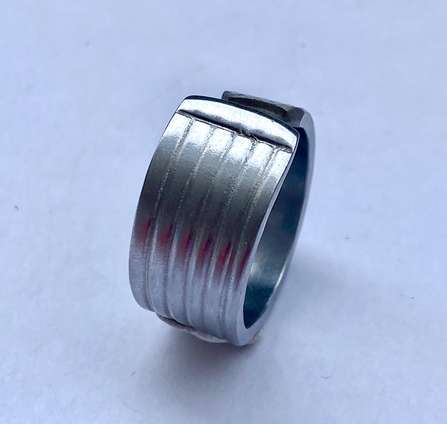 Ring *Silver Stripes* Edelstahl Besteckschmuck
