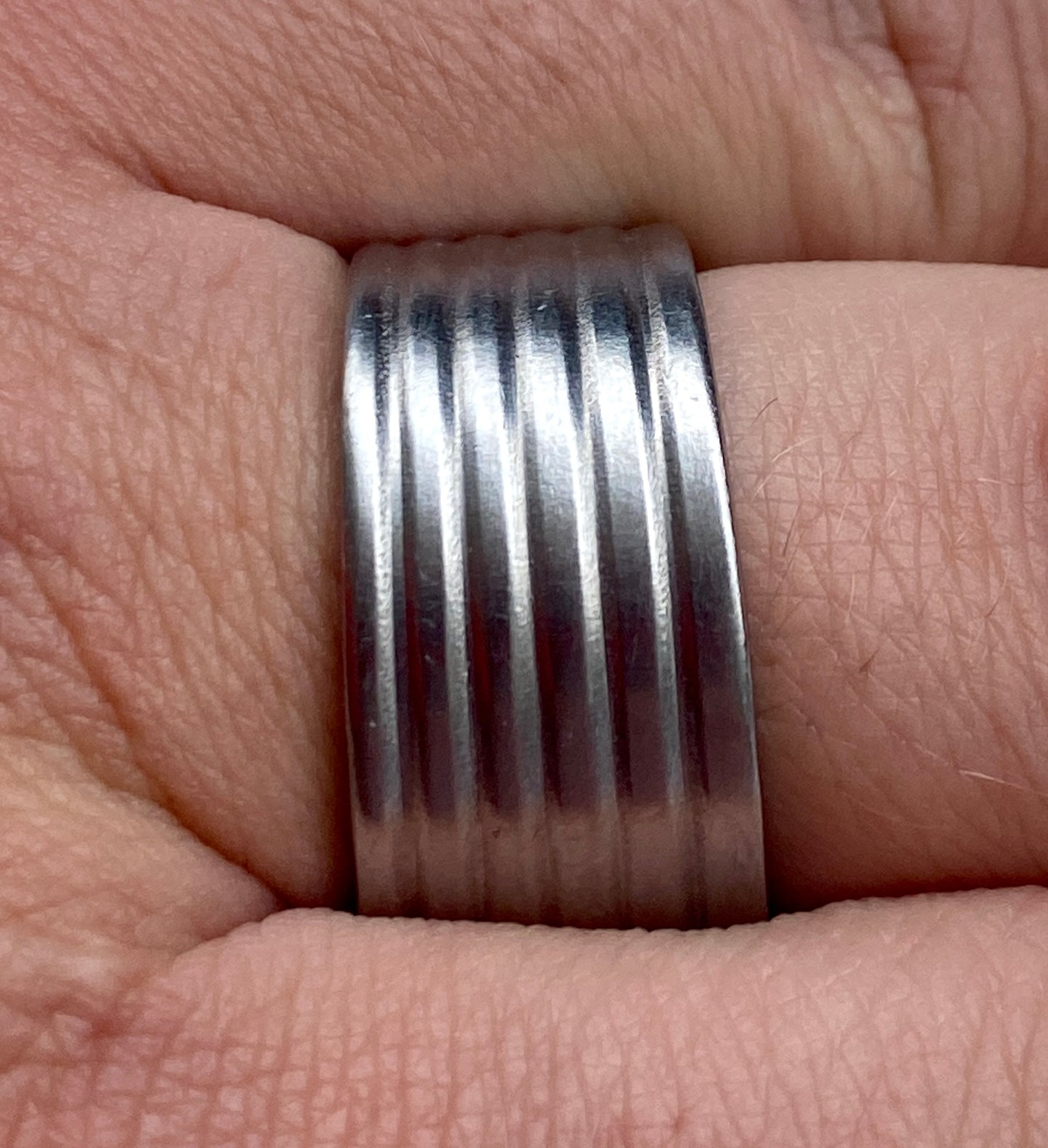 Ring *Silver Stripes* Edelstahl Besteckschmuck