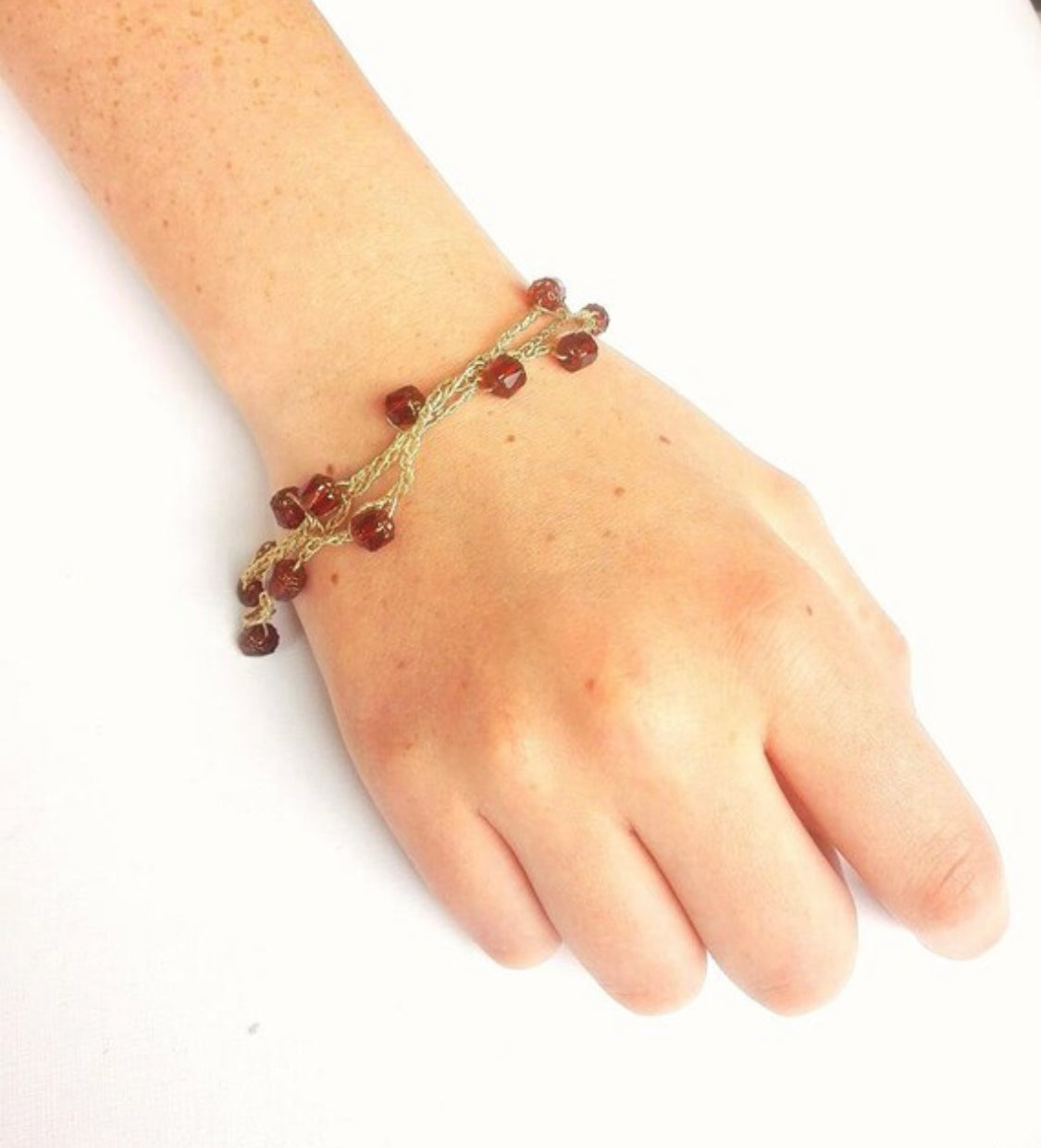 Glasperlen Armband Kaffee braun