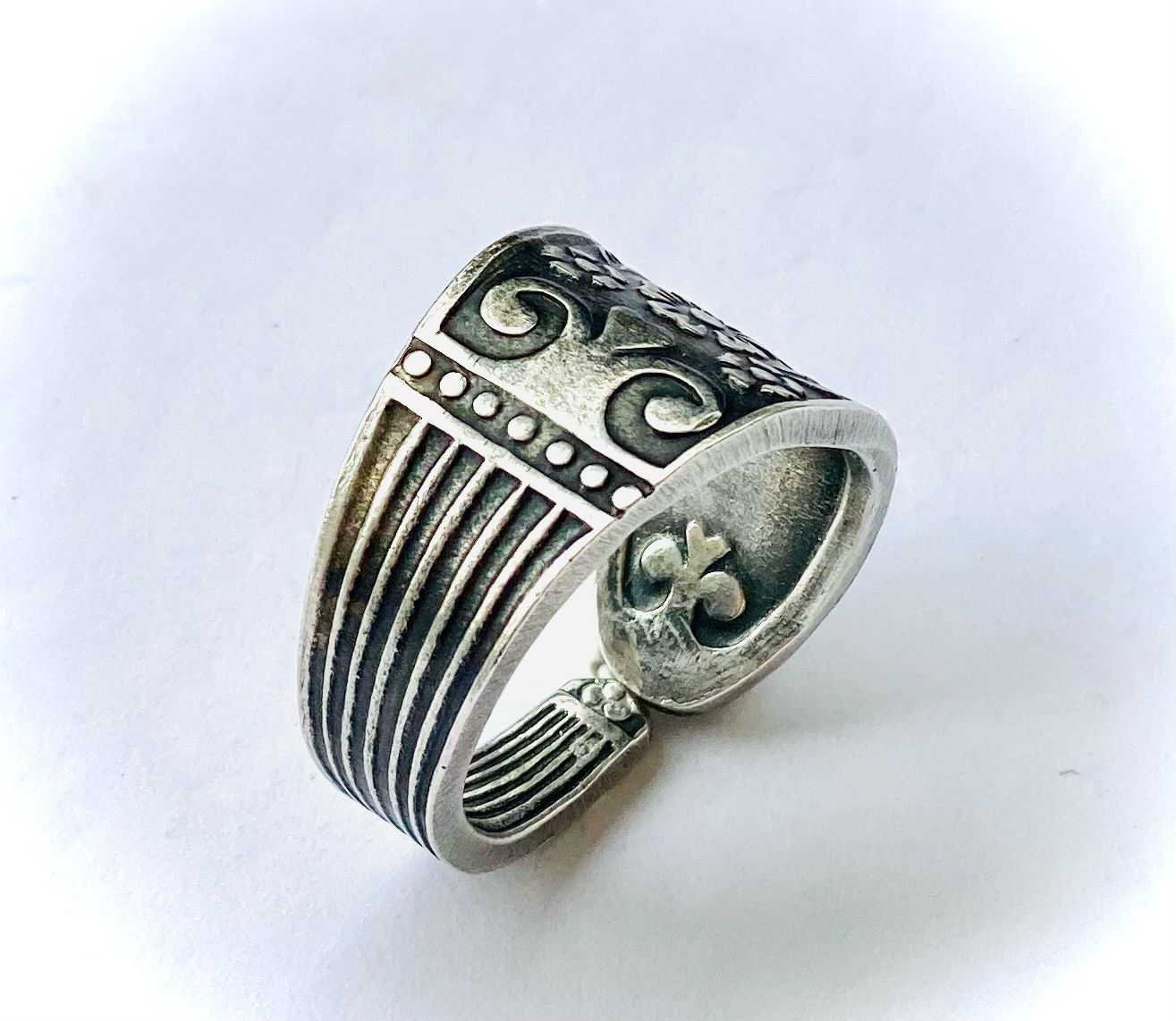 Ring *Black Bouqet* Edelstahl Besteckschmuck