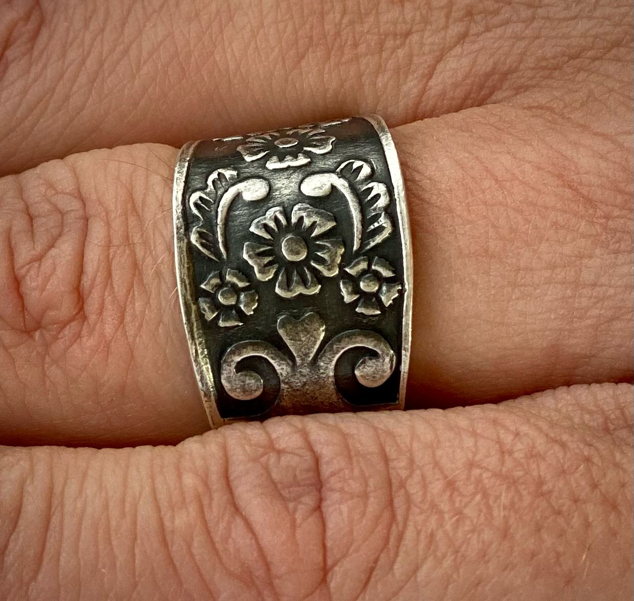 Ring *Black Bouqet* Edelstahl Besteckschmuck