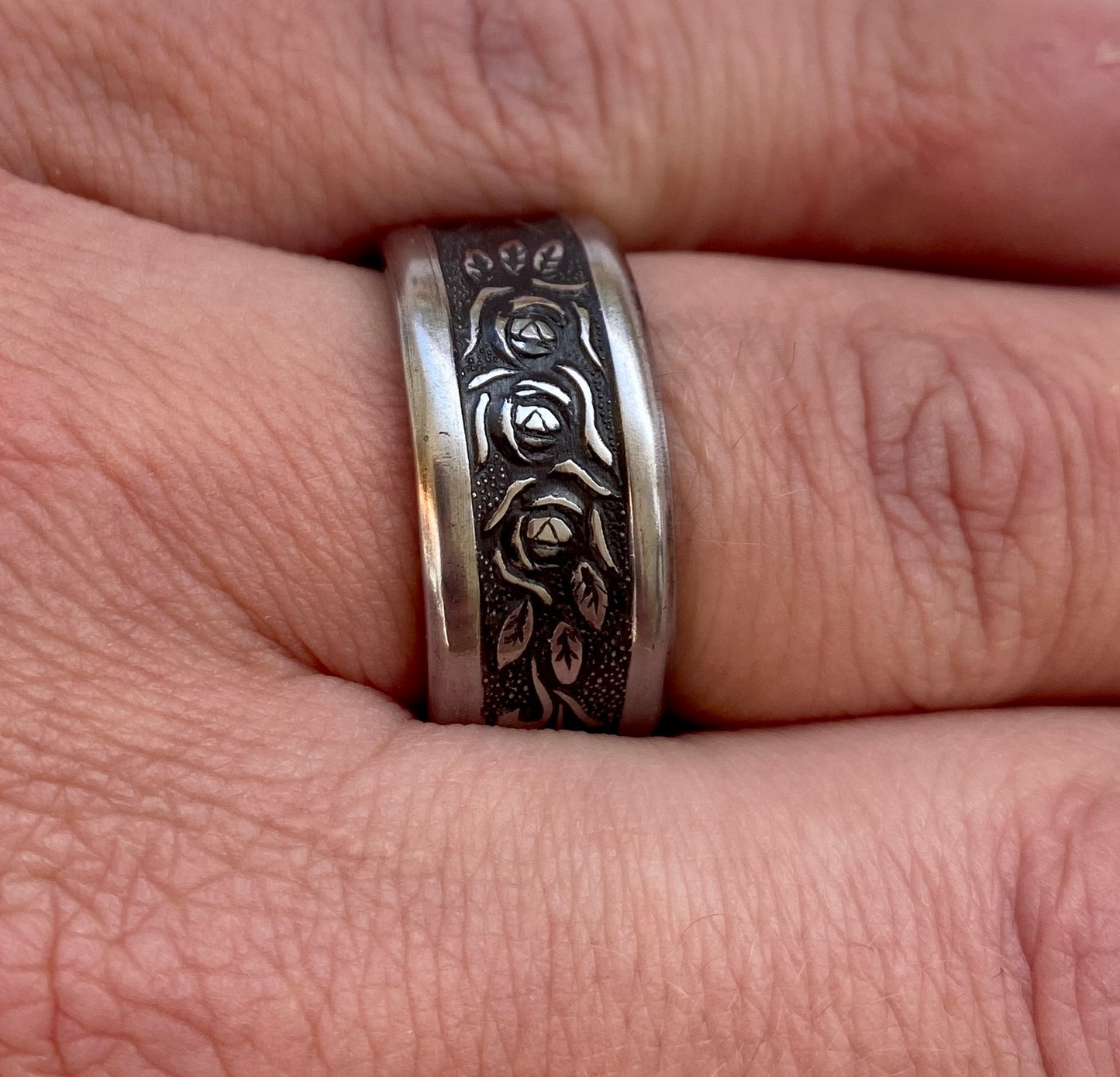 Ring *Rosenstrauch* Edelstahl Besteckschmuck