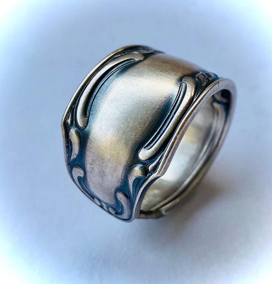 Silberring „Black Barock“ Ring Besteckschmuck