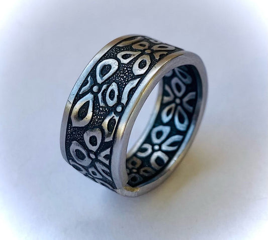 Ring „Flower“ Edelstahl Besteckschmuck