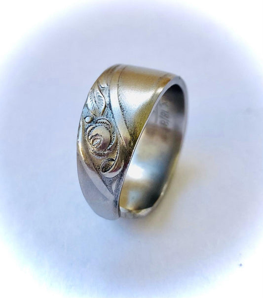 Ring „Edelrose“ Edelstahl Besteckschmuck