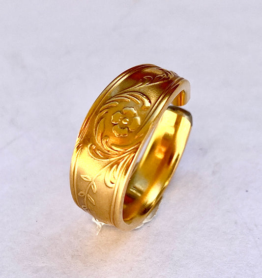 Ring *Golden Flower* Edelstahl vergoldet Besteckschmuck