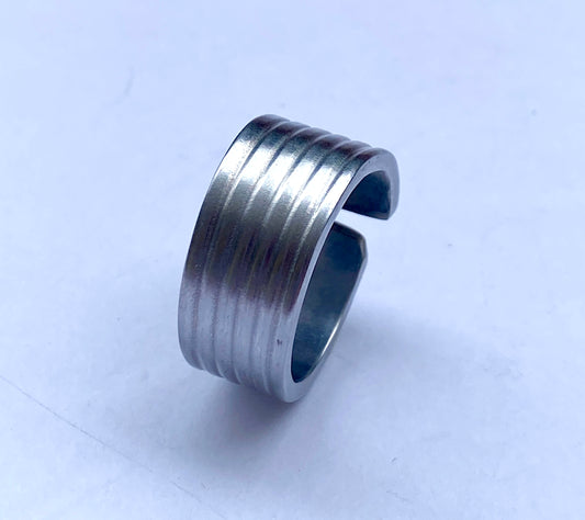 Ring *Silver Stripes* Edelstahl Besteckschmuck