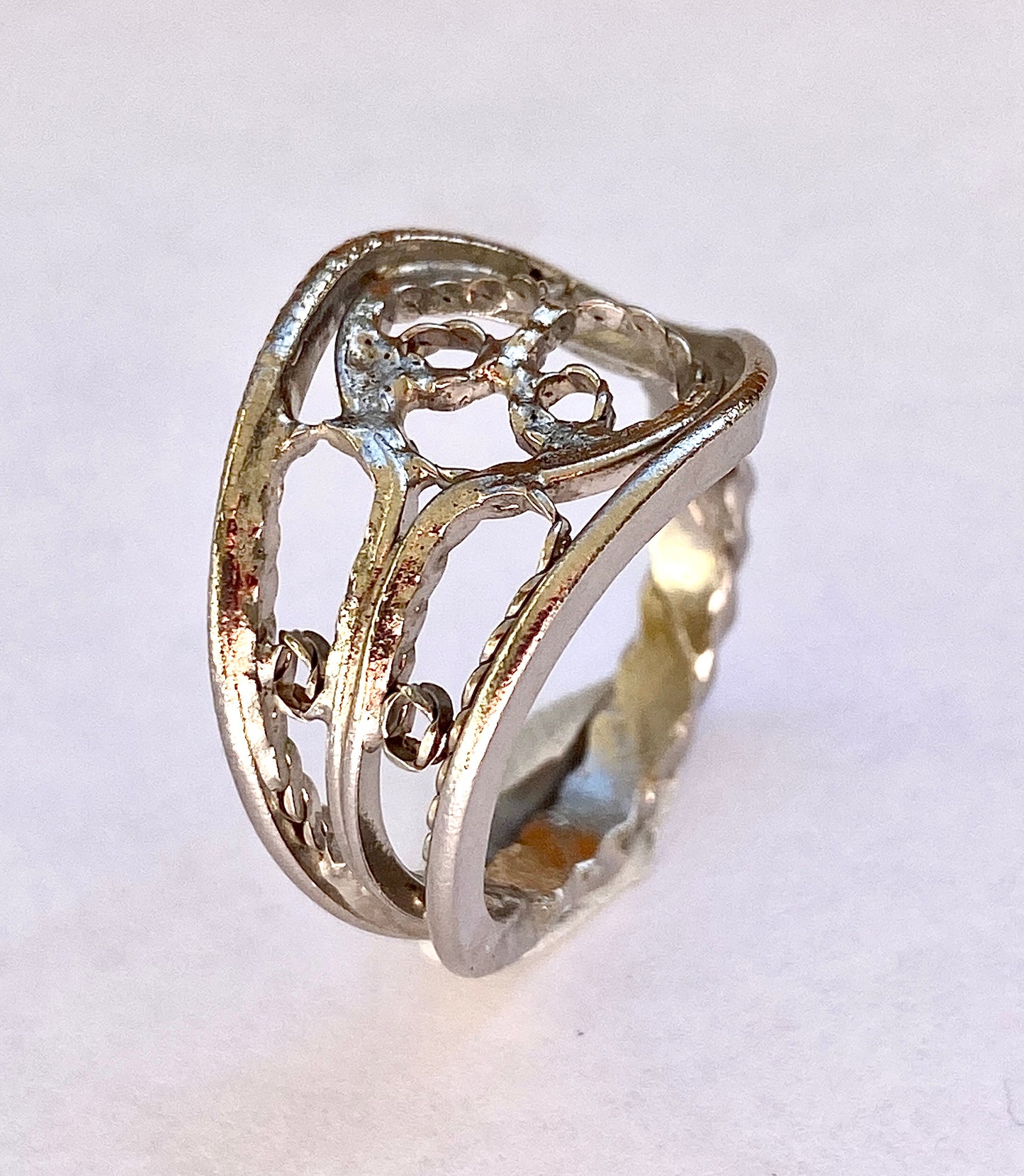 Ring *Tapfere Schneiderlein* Edelstahl versilbert Besteckschmuck