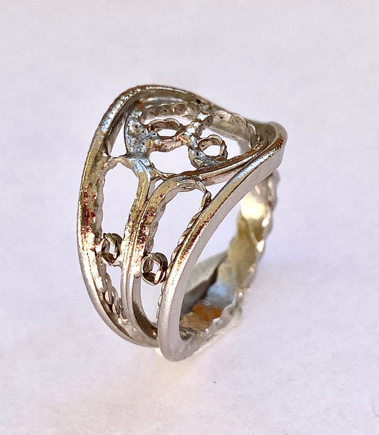 Ring *Tapfere Schneiderlein* Edelstahl versilbert Besteckschmuck