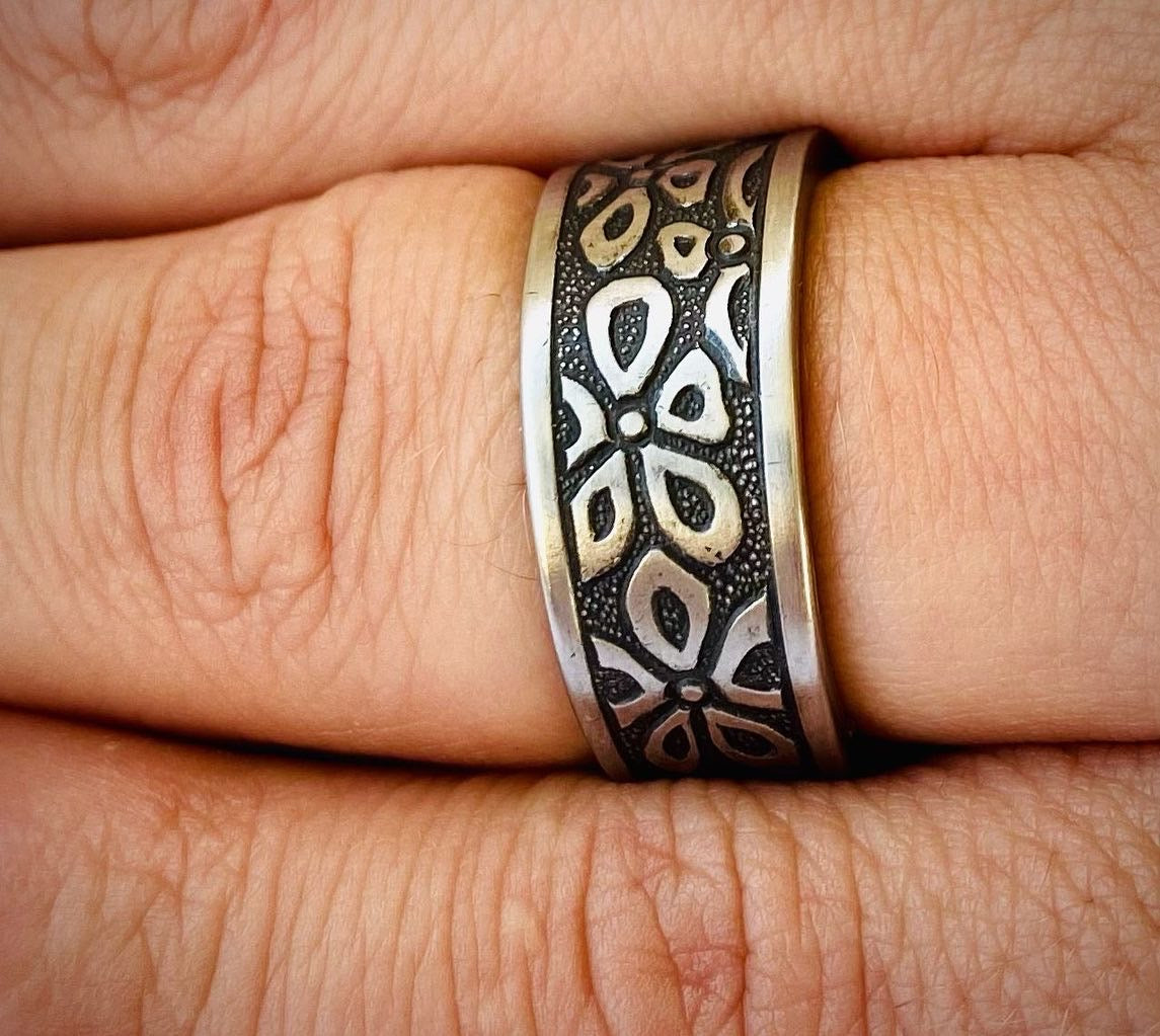 Ring „Flower“ Edelstahl Besteckschmuck