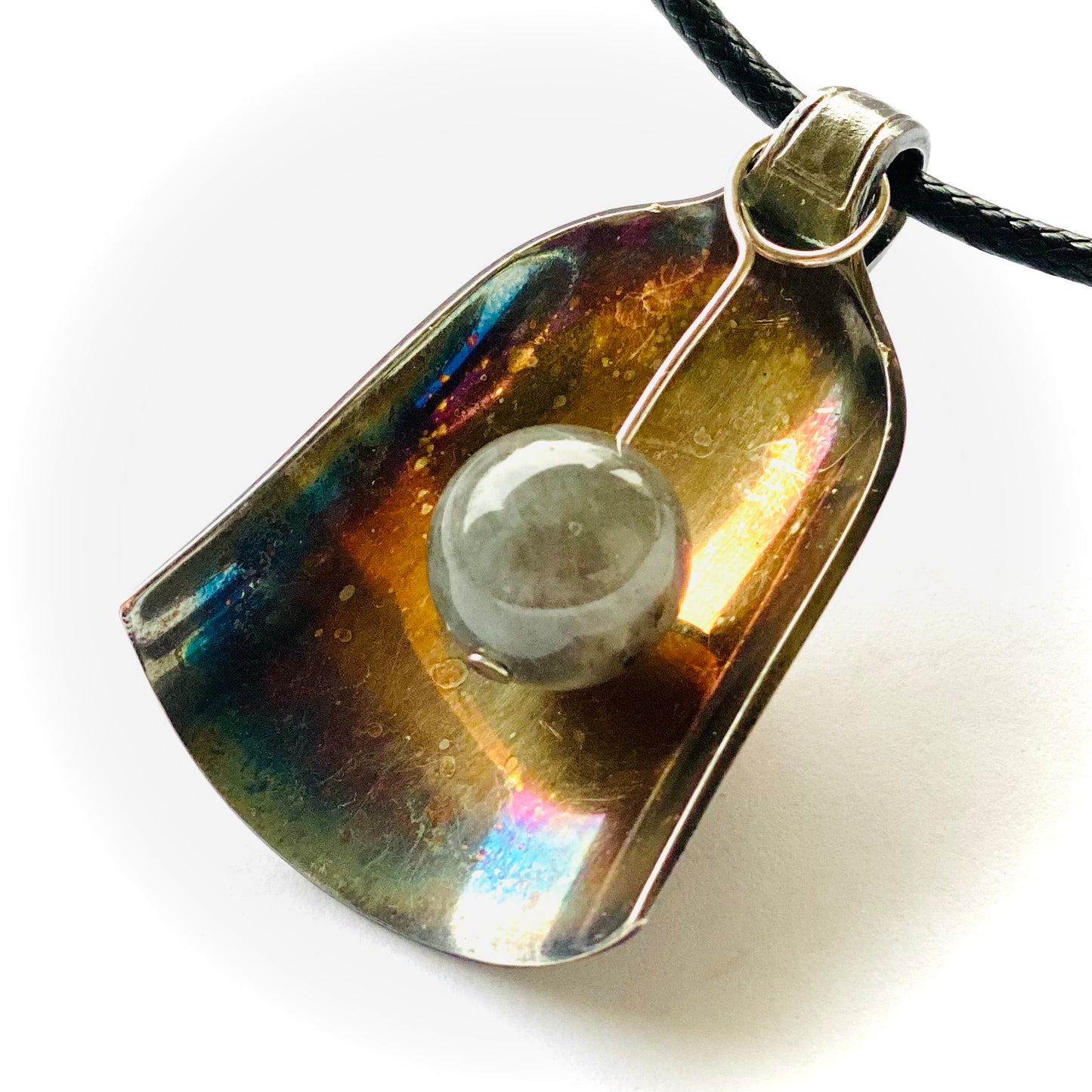 Kettenanhänger „Fantasy“ Anhänger  Labradorit Silber Besteckschmuck