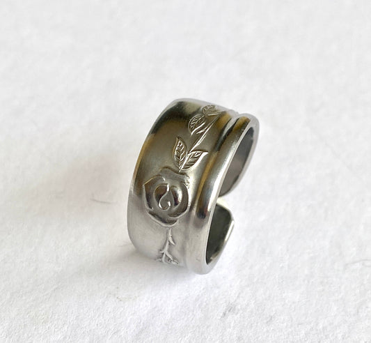 Ring *Rose Pot* Edelstahl Besteckschmuck