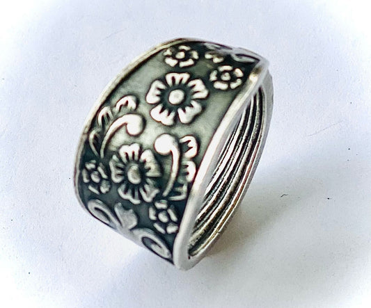 Ring *Black Bouqet* Edelstahl Besteckschmuck