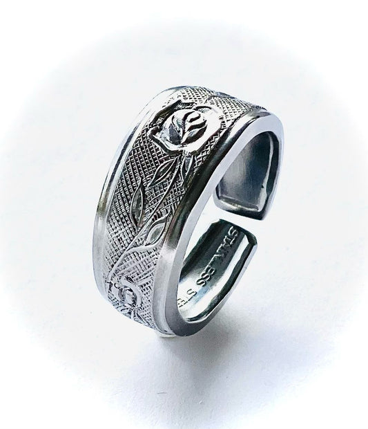 Ring *Silver Rose* Edelstahl Besteckschmuck