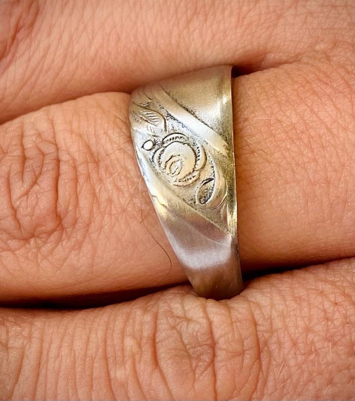 Ring „Edelrose“ Edelstahl Besteckschmuck