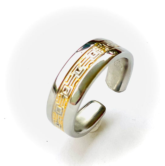 Ring „Schuppengold“ Edelstahl Besteckschmuck