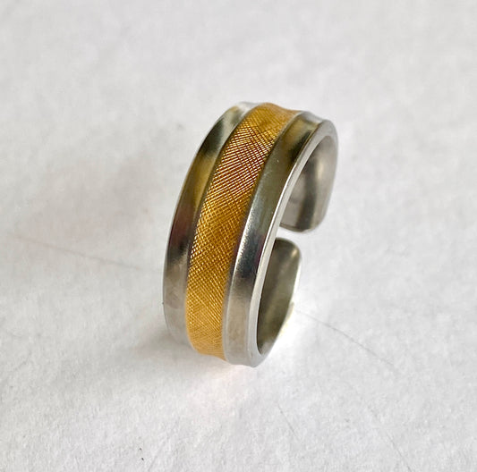 Ring „Goldbär“ Edelstahl vergoldet Besteckschmuck