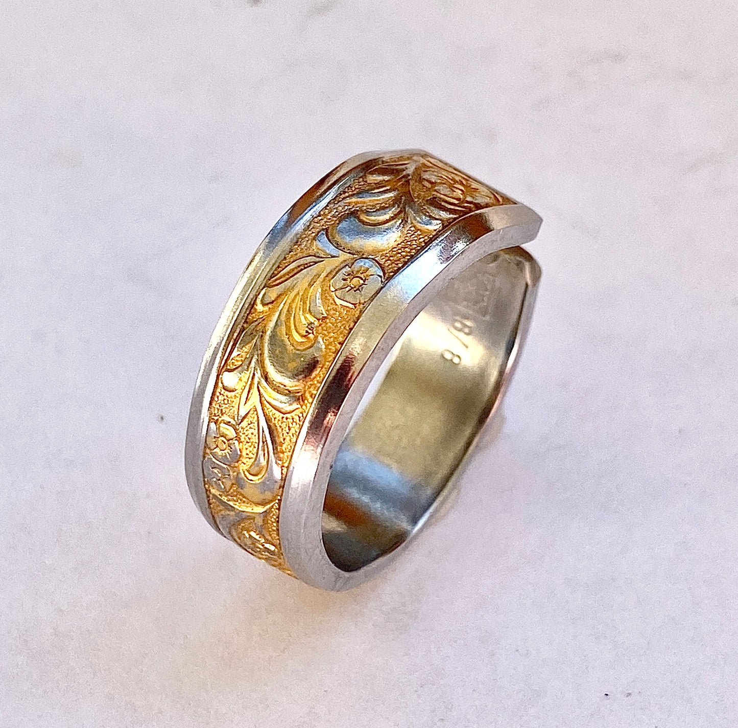 Ring *Golden Rank* Edelstahl vergoldet Besteckschmuck