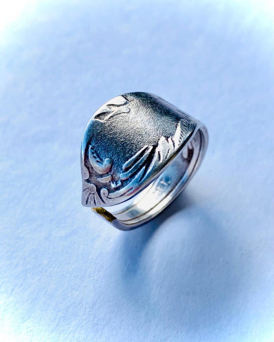 Ring „Scape“ versilbert Besteckschmuck