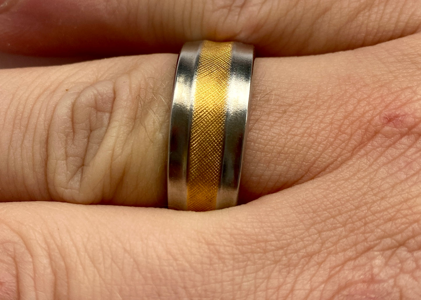 Ring „Goldbär“ Edelstahl vergoldet Besteckschmuck