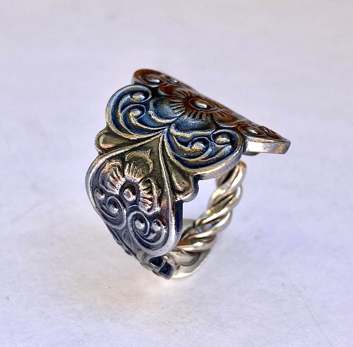 Ring *Flower Power* Edelstahl Besteckschmuck